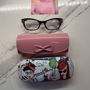 Francis Klein hand painted glasses. Brand new with two cases.